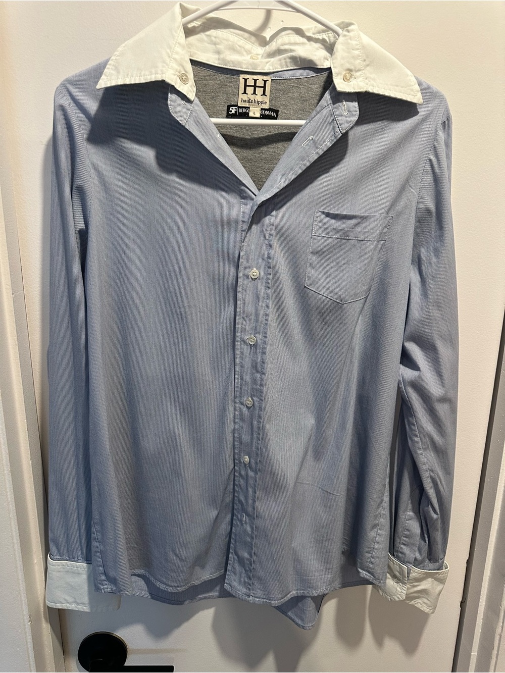 Haute Hippie 5F Bergdorf Goodman Button Down with Removable Collar & Cuffs